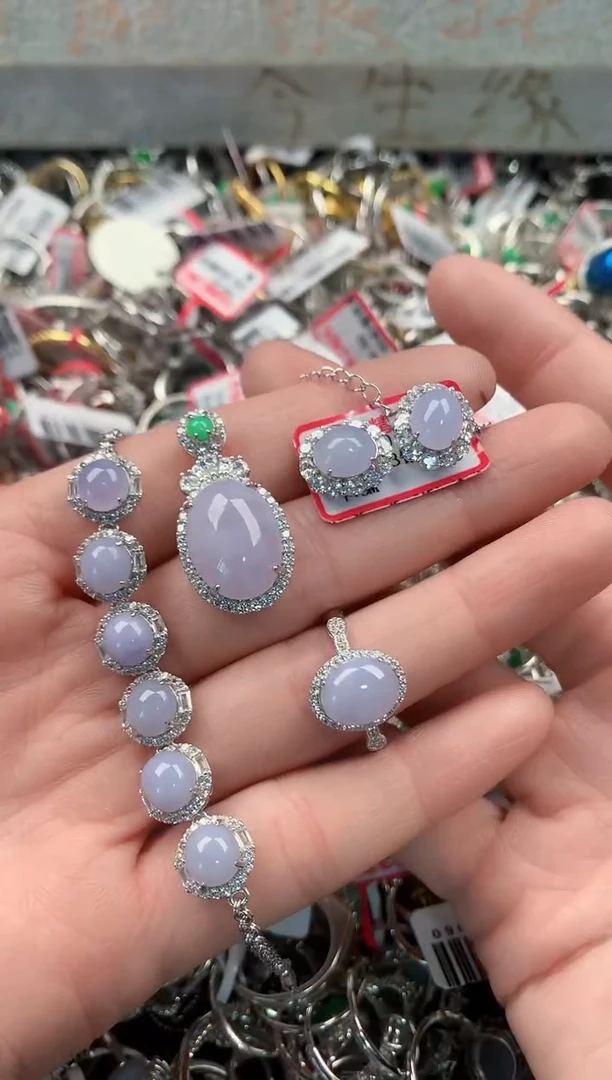 银S925镶嵌戒指翡翠666   7