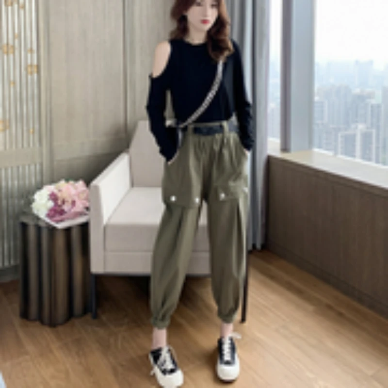 【晓晓家】断码捡漏~~束脚工装裤2098花契