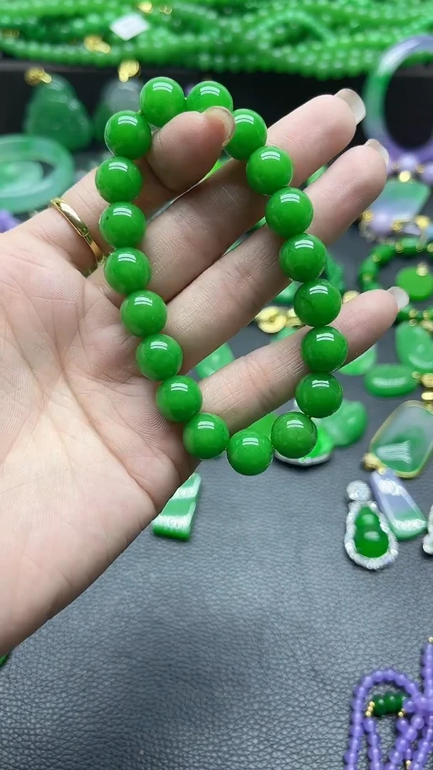 颈饰未镶嵌翡翠10mm绿单圈
