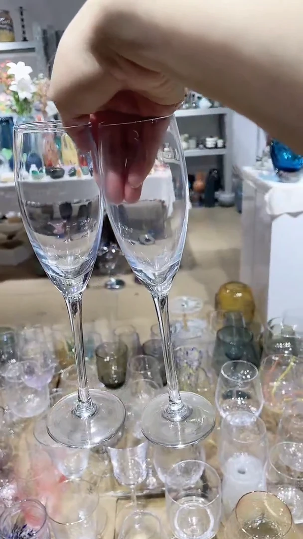 【闪购商品】水晶玻璃2支一体成型香槟杯