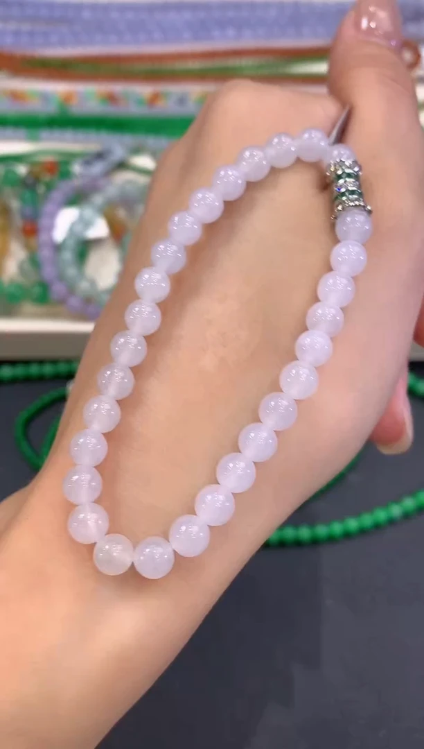 未镶嵌手串翡翠w14紫货有色差