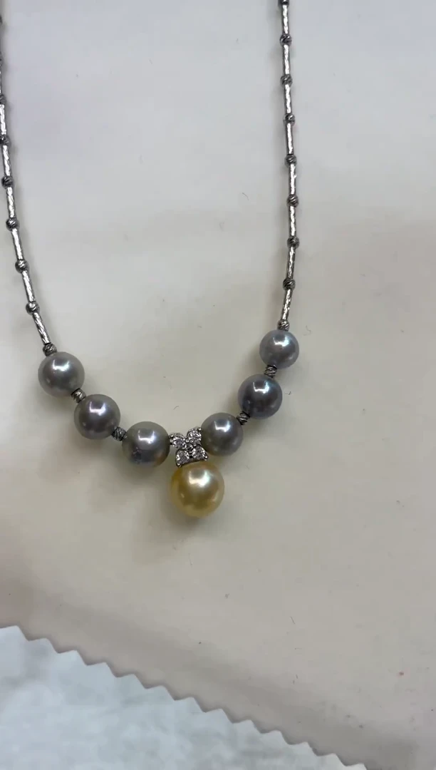 颈饰银S925镶嵌海水珍珠