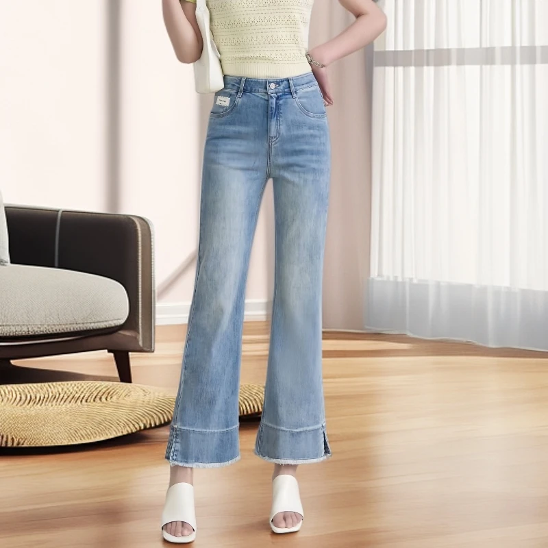 祥好服饰 夏季新款直筒裤牛仔裤阔腿裤 8391