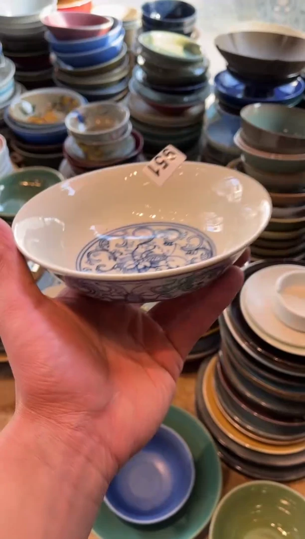 【闪购商品】瓷片951微瑕青花手绘圆口碗