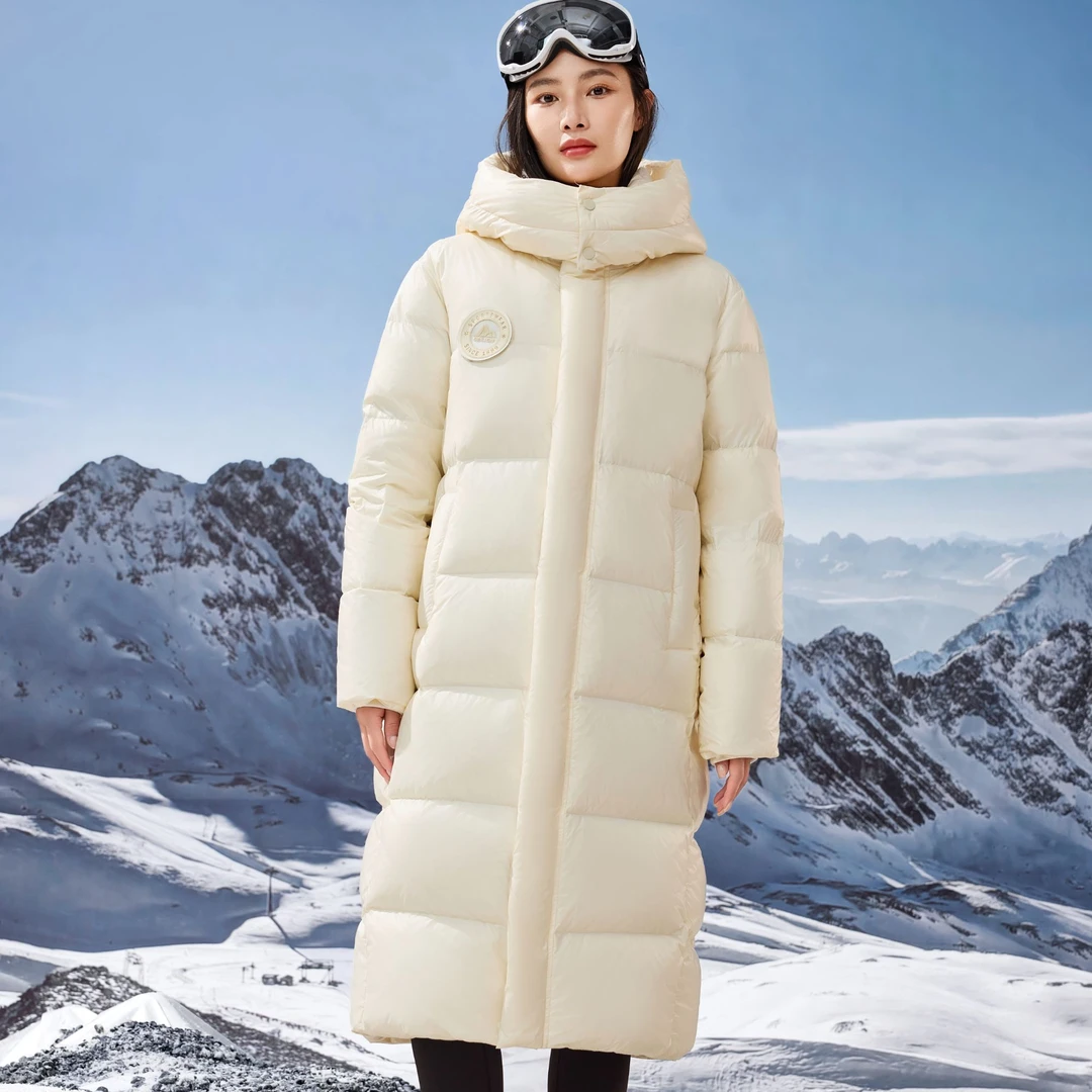 保暖羽绒服款中长款冬新款加厚防寒时髦外套连帽防风新年战袍