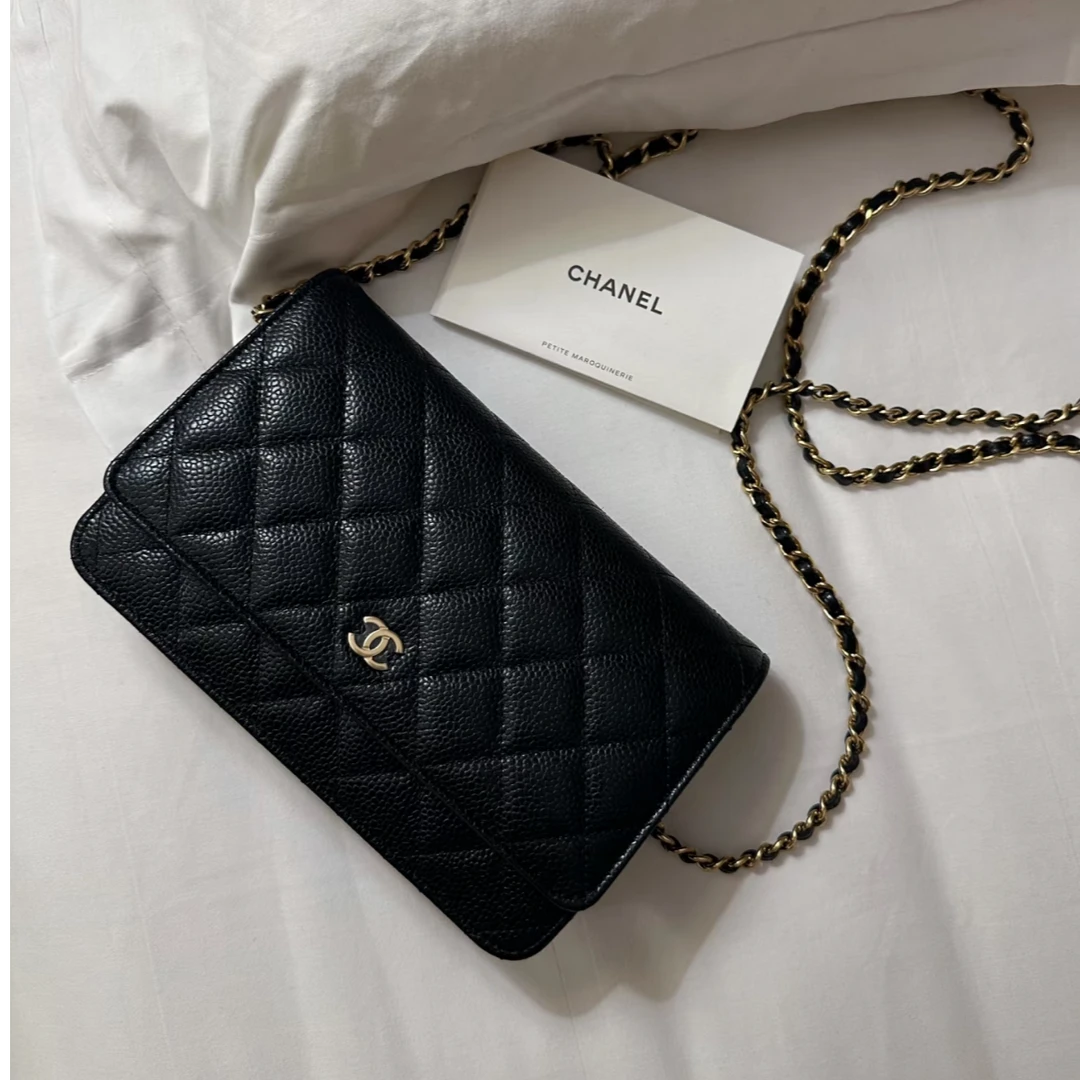 99新 Chanel/香奈儿 荔枝皮 woc 发财包 芯片款