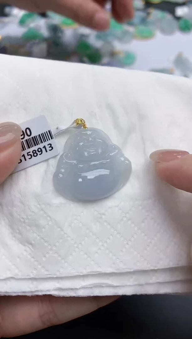 【闪购商品】翡翠颈饰18K金镶嵌天然缅甸翡翠A货