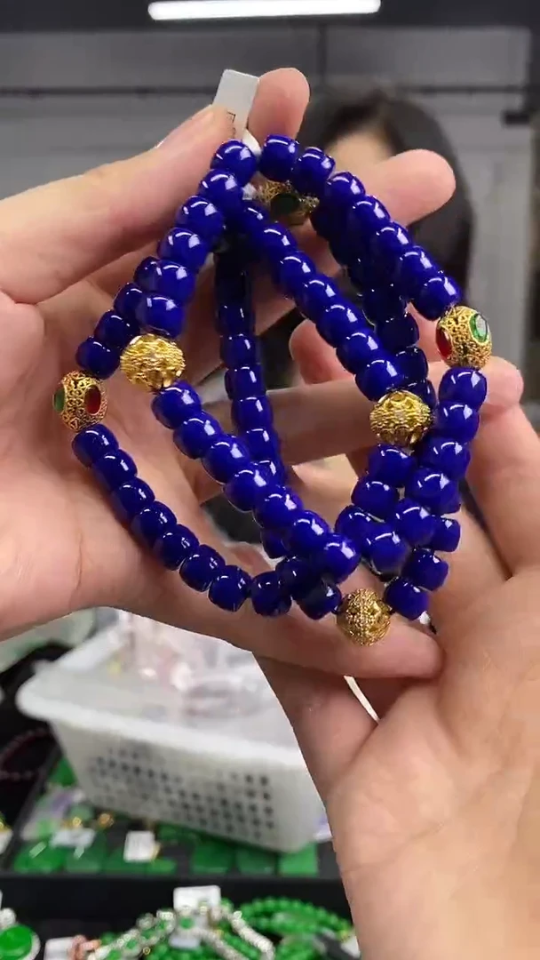未镶嵌青金石手串多样性发其一颜色微差