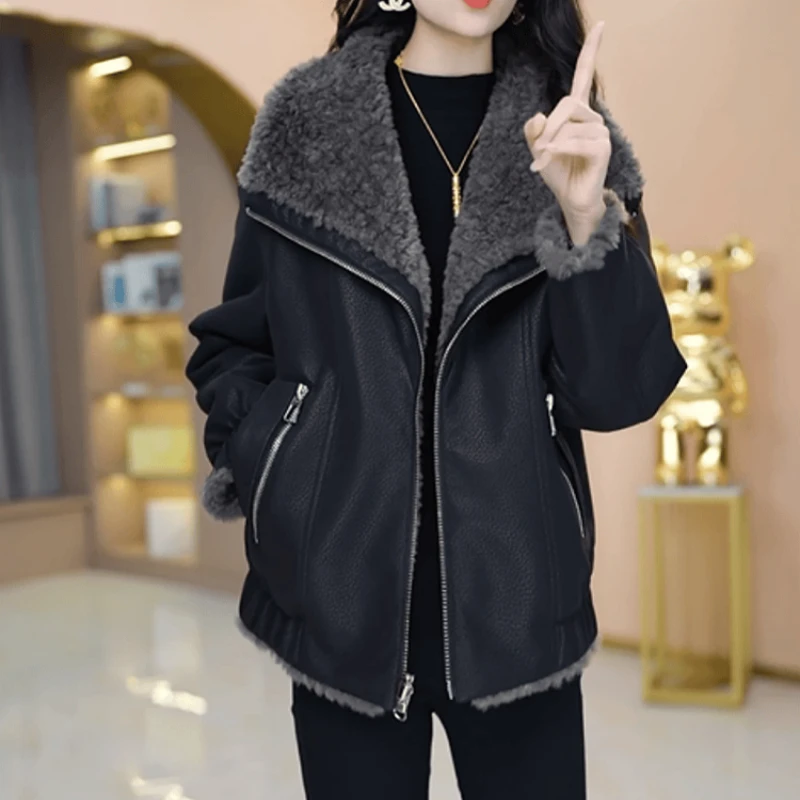 B834【短外套】2025冬季新款时尚大气双面可穿减龄休闲收腰短外套