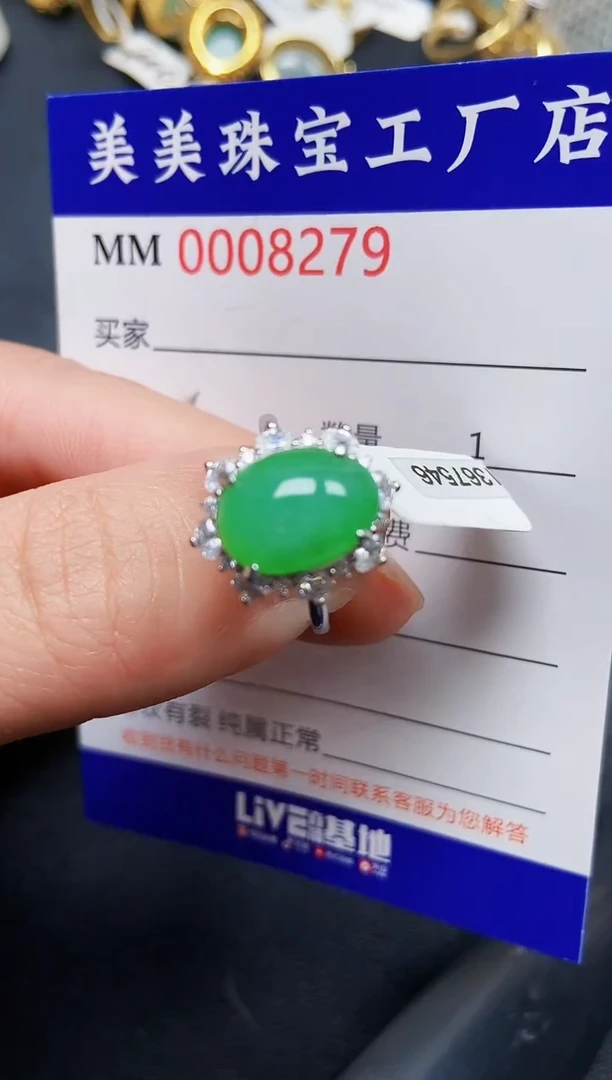 翡翠银S925镶嵌颈饰8279