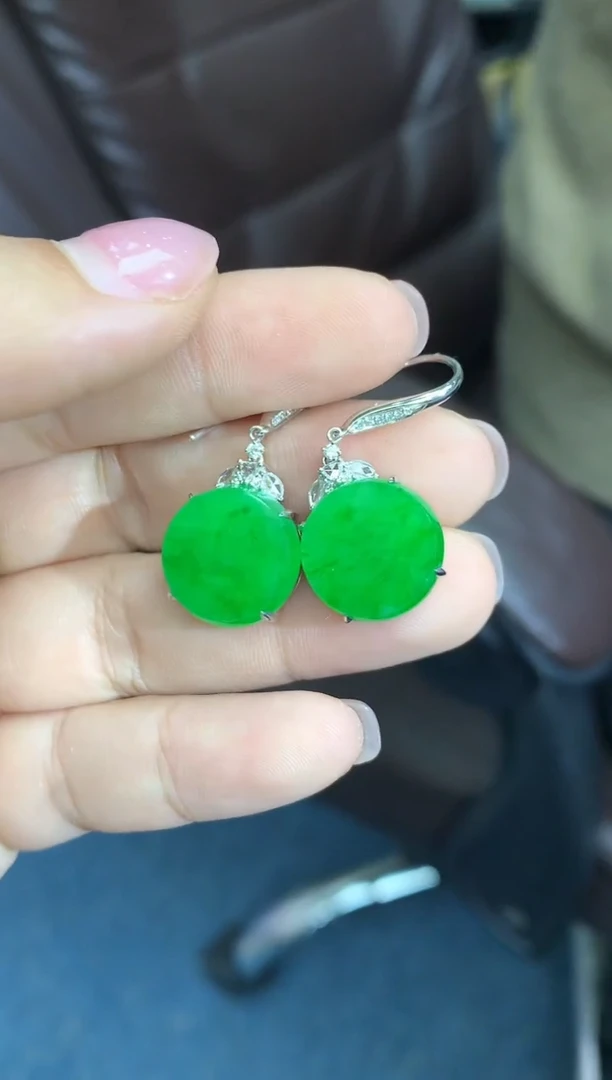 【闪购商品】翡翠耳饰18K金镶嵌793-中国好珍宝