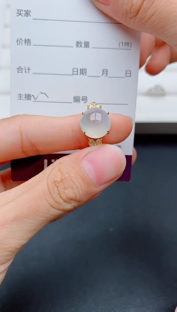 银S925镶嵌戒指翡翠1