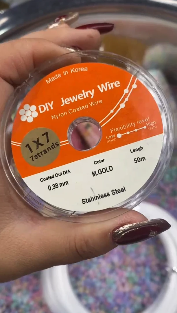 玻璃1187金色0.38钢丝线1卷