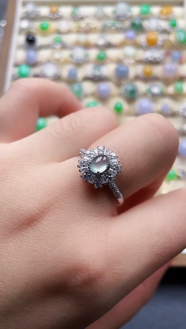 银S925镶嵌戒指翡翠77