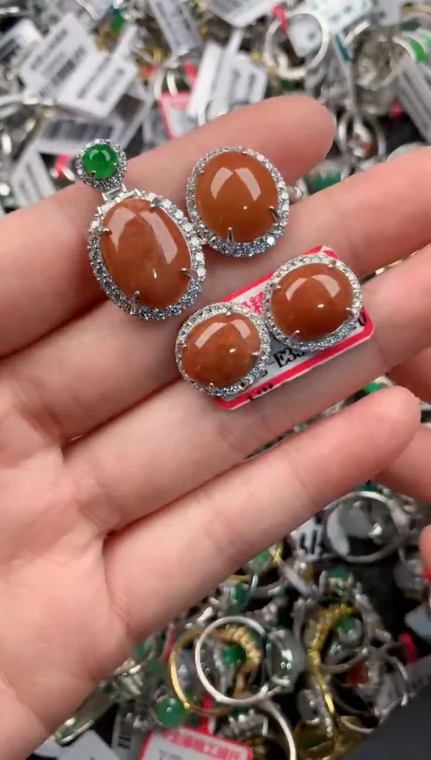 银S925镶嵌戒指翡翠444-6