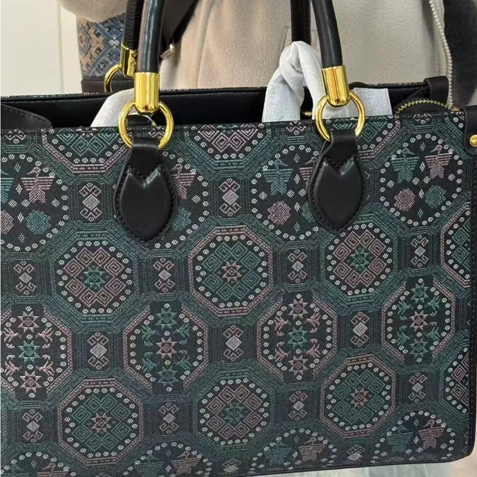 【广西非遗壮锦】公文包无肩带大托特