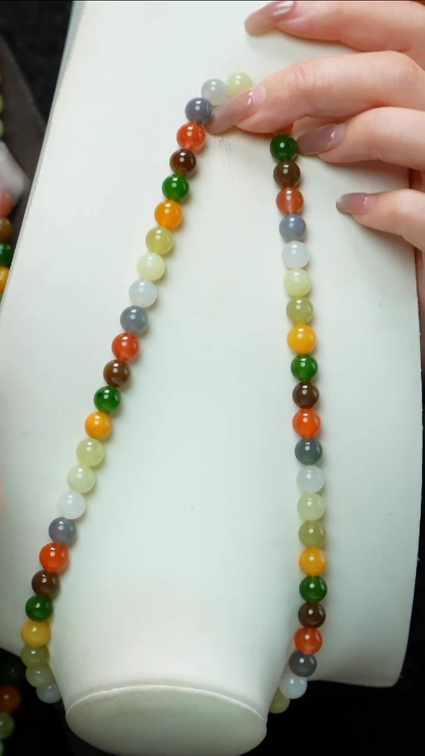 项链未镶嵌和田玉和田玉多宝项链7-8mm 多样性发其一