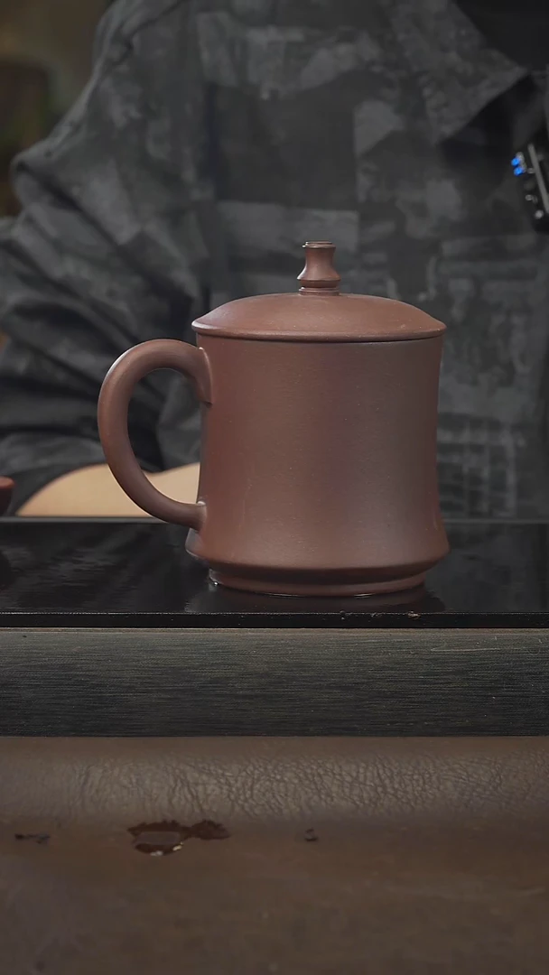 茶壶紫砂盖杯，底槽清，400cc