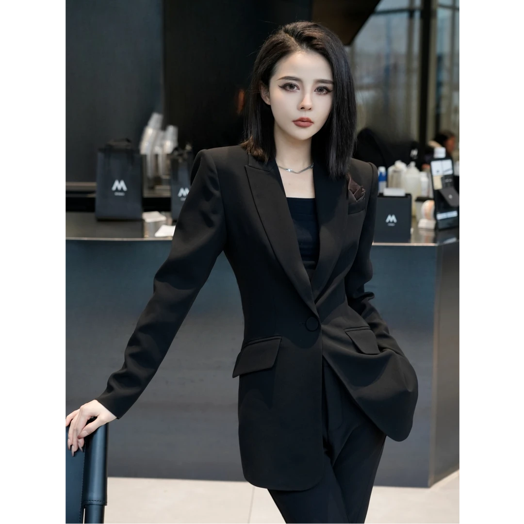 POPULARYW【舒伯特玫瑰】ZR上品屋气质洋气口袋巾垫肩收腰西装西服