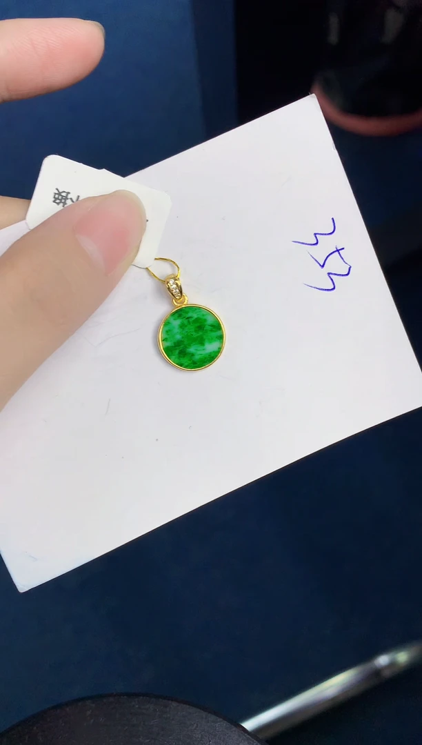 翡翠银S925镶嵌颈饰天然翡翠緬甸A貨