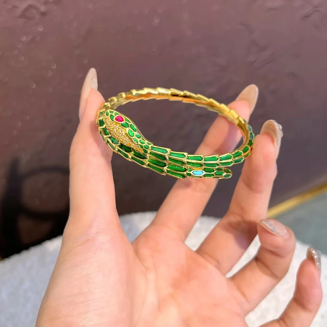 赛菲尔黄金足金9995D青蛇手镯本命年新款足金黄金灵蛇手镯好物