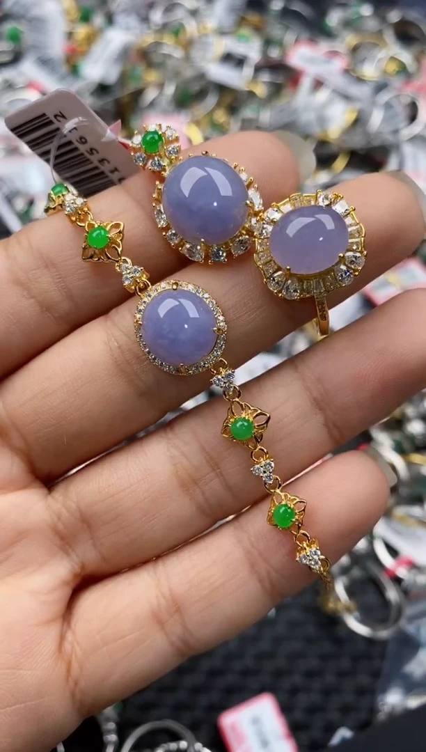 银S925镶嵌戒指翡翠111---8