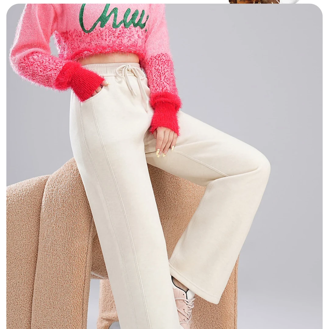 2024年秋冬爆款高端奢华羊毛蚕丝直筒裤-6233  sc-1