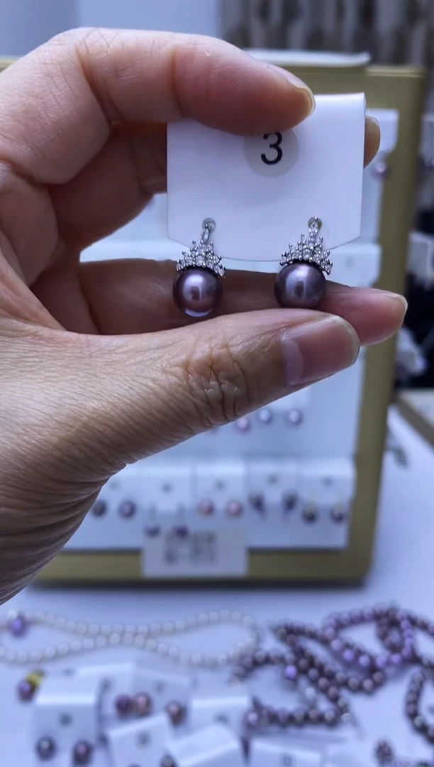 银S925镶嵌耳饰淡水珍珠3