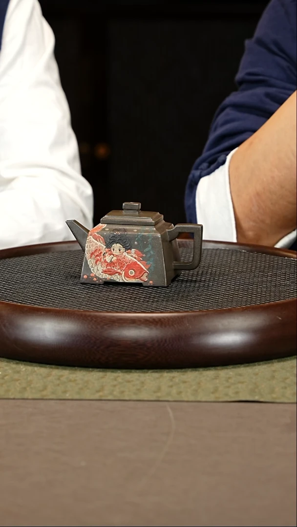 茶壶紫砂60 邵沛华 老天青 四方桥鼎 200cc