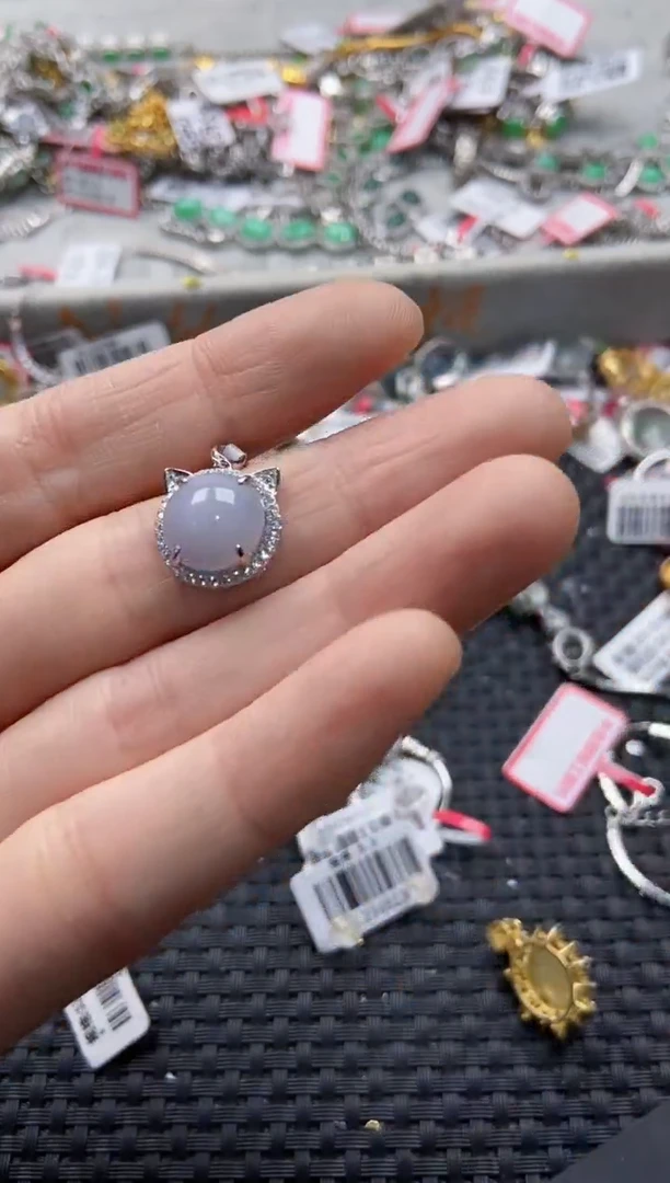 翡翠戒指银S925镶嵌9999---9