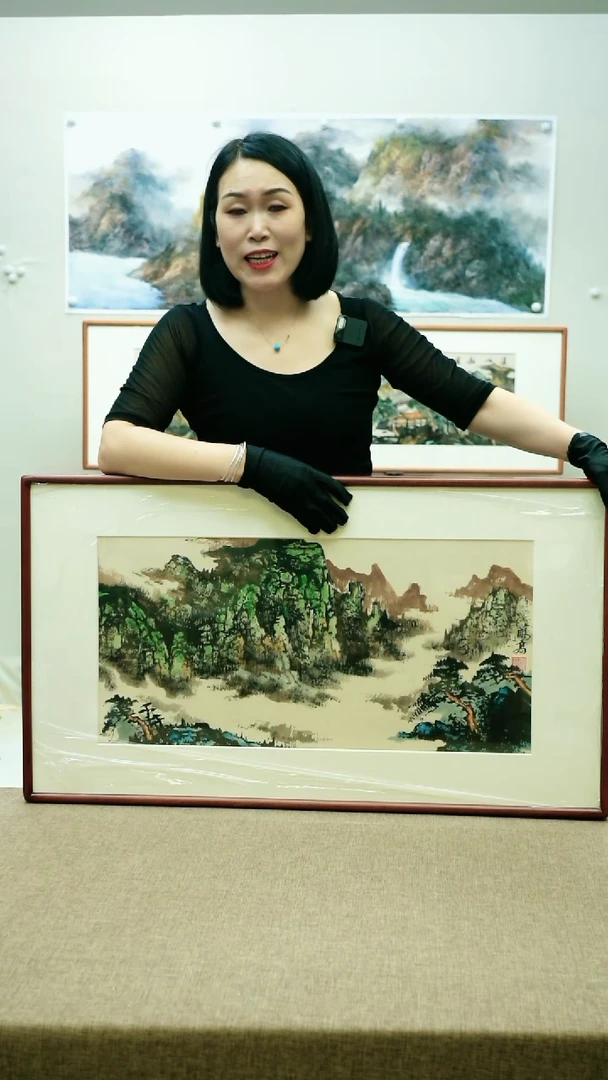 52*92唐鹏高手绘山水带框