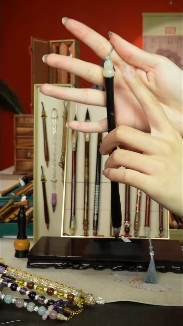 67号闪孤品高货毛笔链接 清水试笔 蘸墨不退