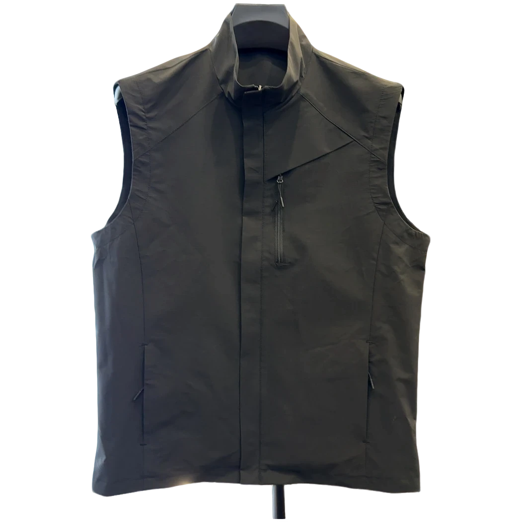 2025春秋新款男士薄款透气立领款拉链纯色休闲雅痞男款马甲修身型