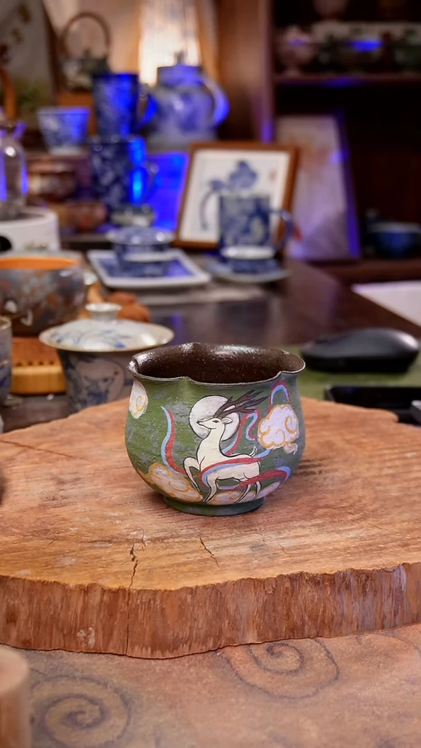 杯子九色鹿手工手绘手工手绘