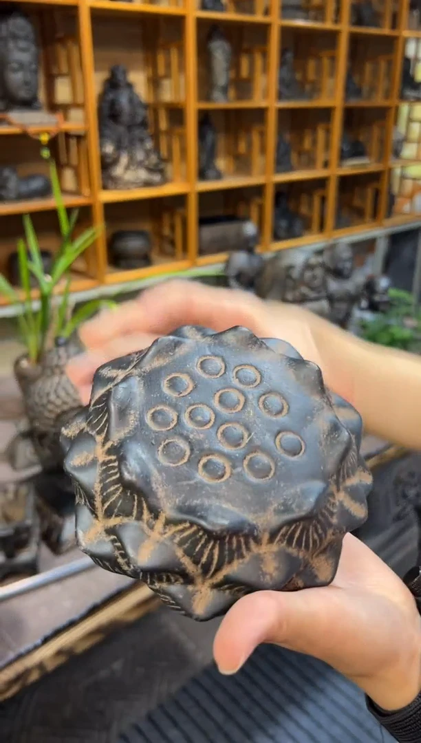 陶土【火山泥】莲蓬实心底座