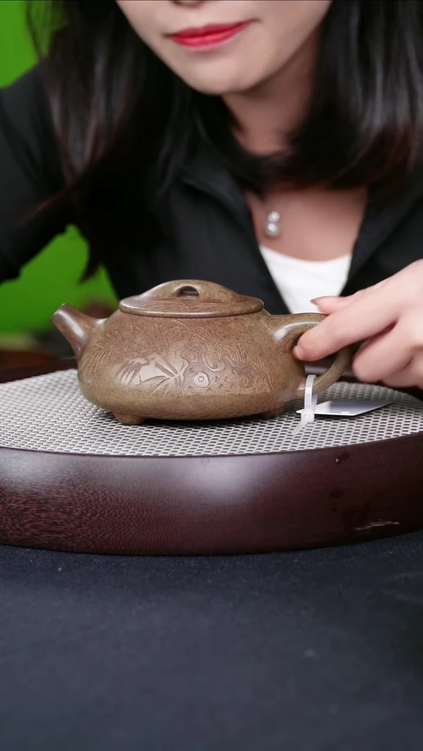 茶壶紫砂宜兴紫砂壶竹子石瓢07087