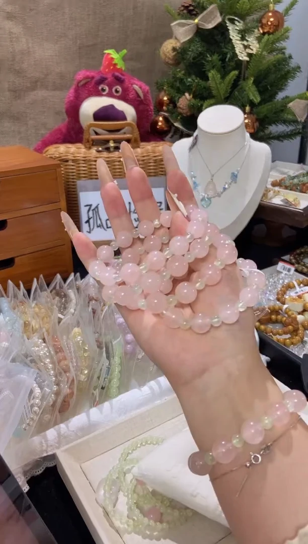 水晶手串未镶嵌孤品捡漏均匀瑕疵介意勿拍