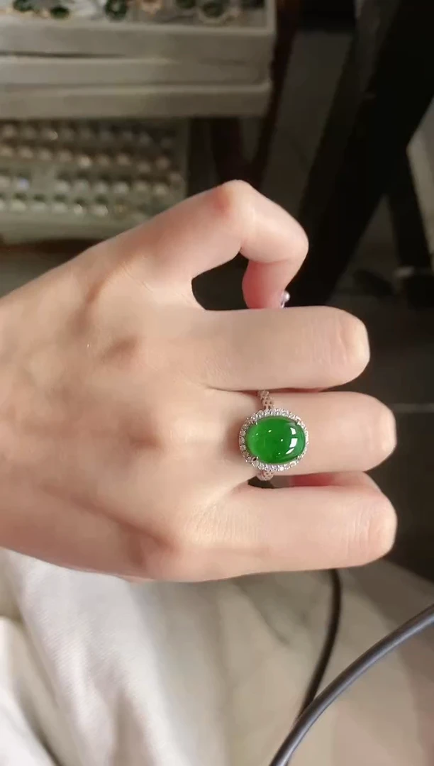 【闪购商品】翡翠戒指银S925镶嵌-600