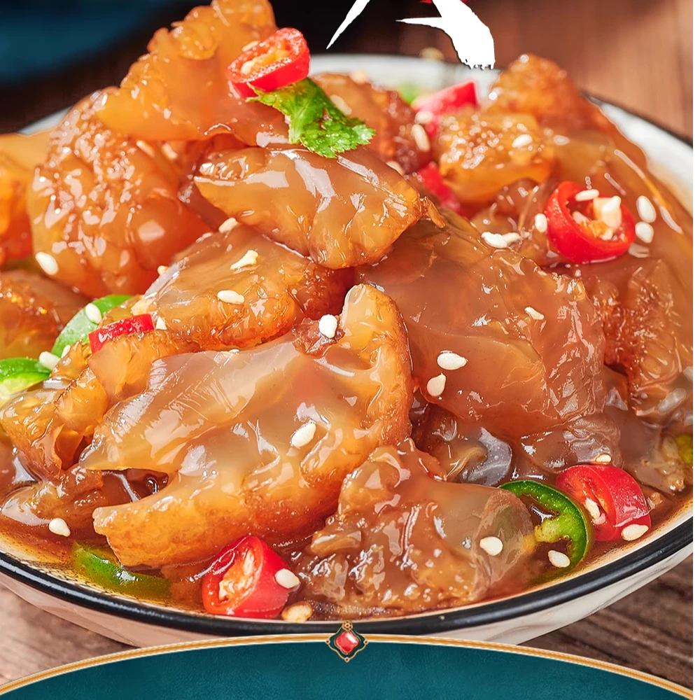 正宗海蜇头特级海蜇开袋即食凉拌菜开胃速食菜500g/袋*4