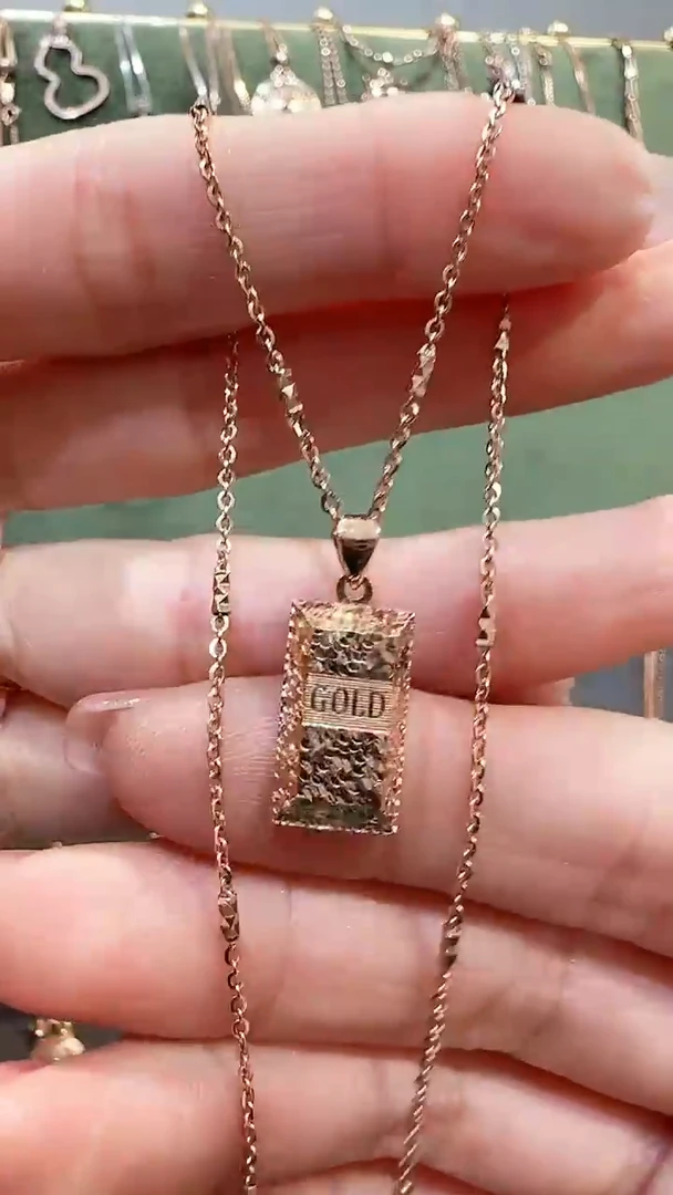 【闪购商品】18K金套链18K金爆闪金砖套链