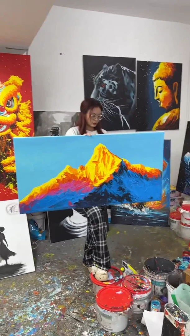 【闪购商品】丙烯画大树1.2米金山不加框