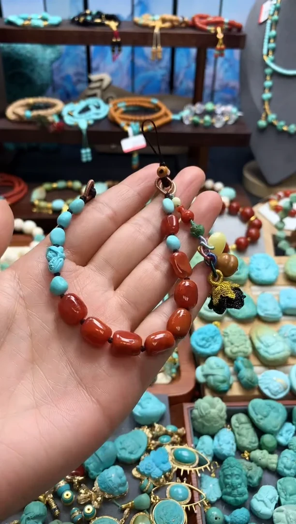 未镶嵌南红玛瑙挂件双头手机挂