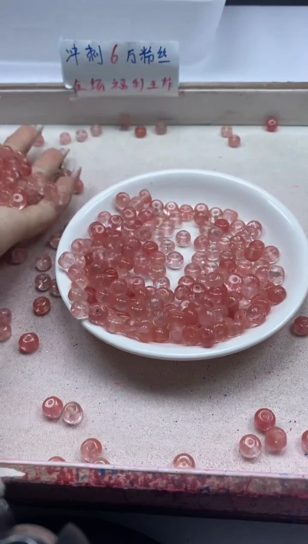 【闪购商品】水晶颈饰未镶嵌w2195西瓜晶切面算盘8*5mm*40