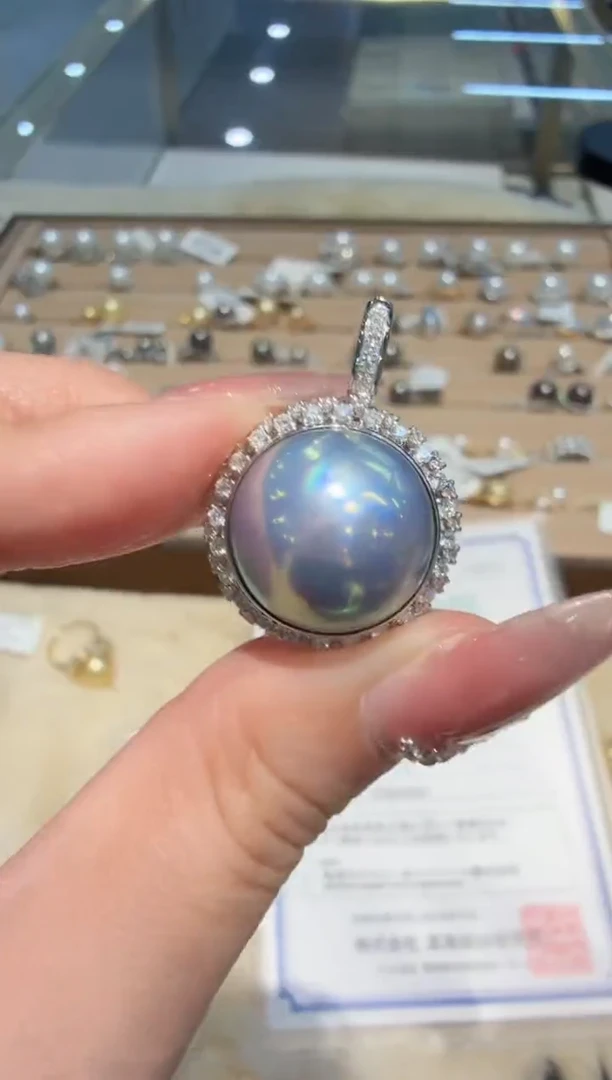 18K金镶嵌戒指拼合珍珠（马贝珠）zzxm