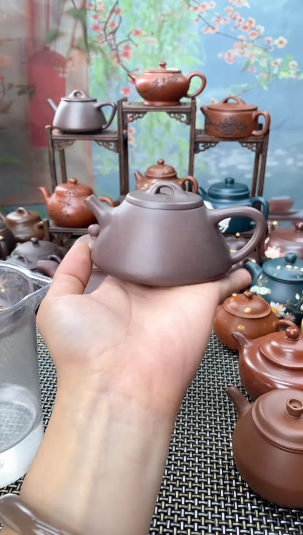 茶壶紫砂奋***想天青泥平盖石瓢