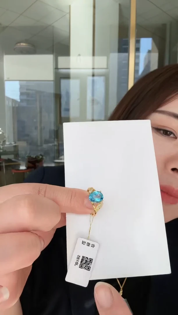 【闪购商品】托帕石戒指银S925镶嵌戒指