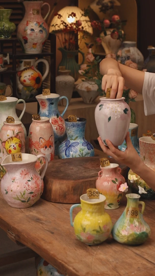 陶瓷景德镇设计师手作花器摆件侘寂风172