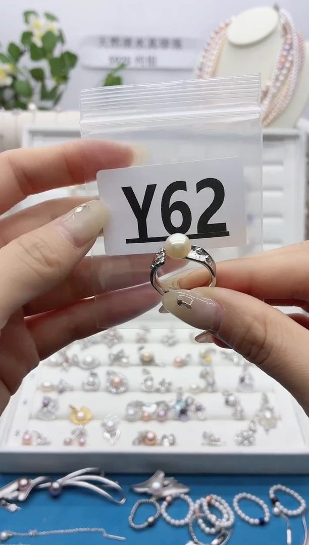 银S925镶嵌戒指淡水珍珠橙*拍二发一Y62