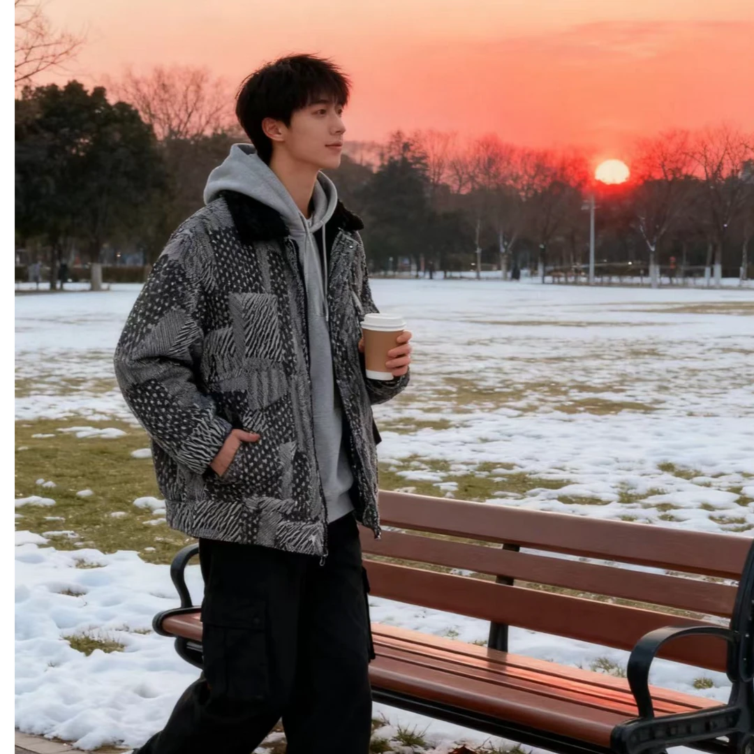 833高端专享老林家冬季加厚棉服灰色