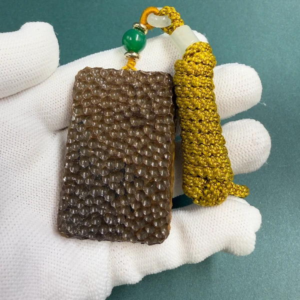 E6622天然猛犸牙牌子（咖料） 支持鉴定 假一罚四